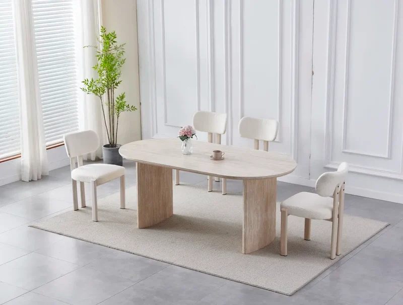 Table à manger Joséphine céramique travertin 180cm