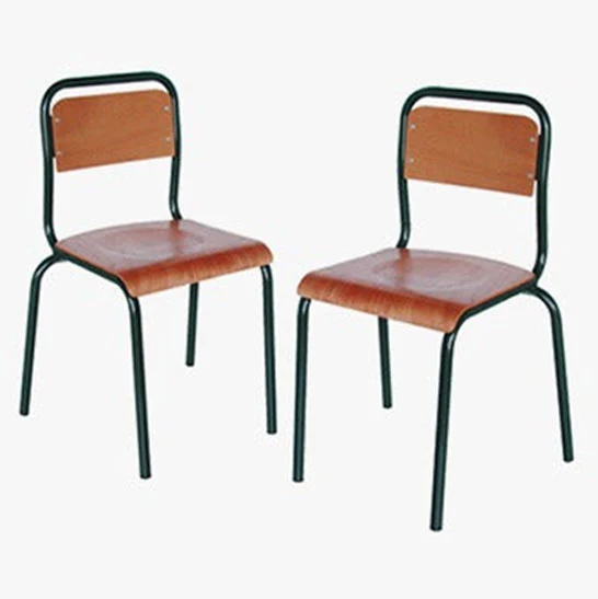 Chaise semi métallique grand modèle Dossier carré A0518