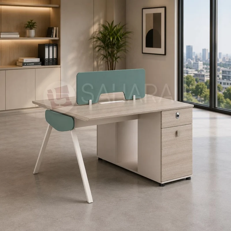 Bureau Bench 4 Postes avec Cloisons – Aménagement Open Space Réf C1152