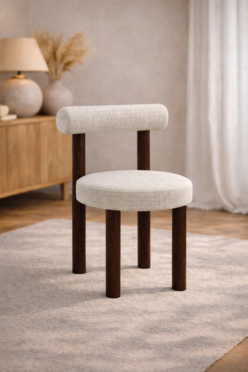 Chaise Irina tissu crémona pied chêne