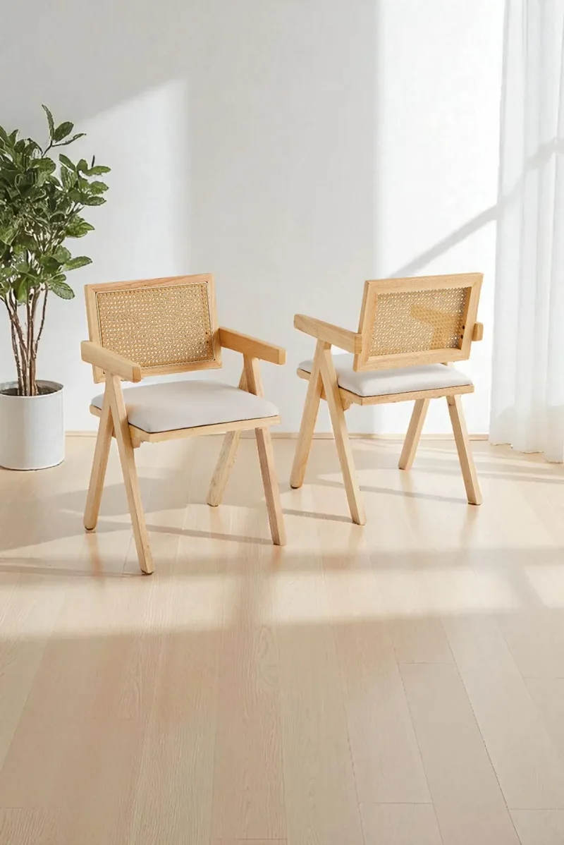 Chaise Rotina bois d'hévéa pied chêne