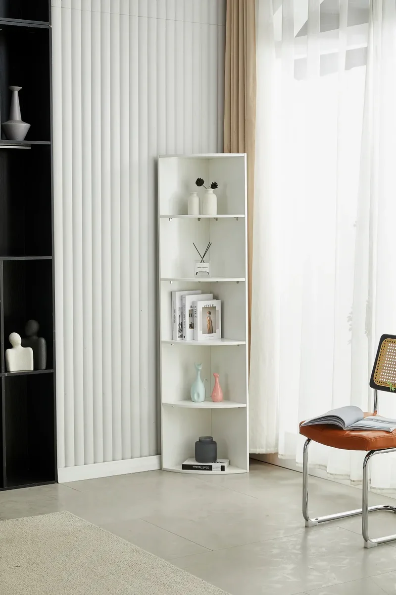 Etagère d'angle blanc MDF