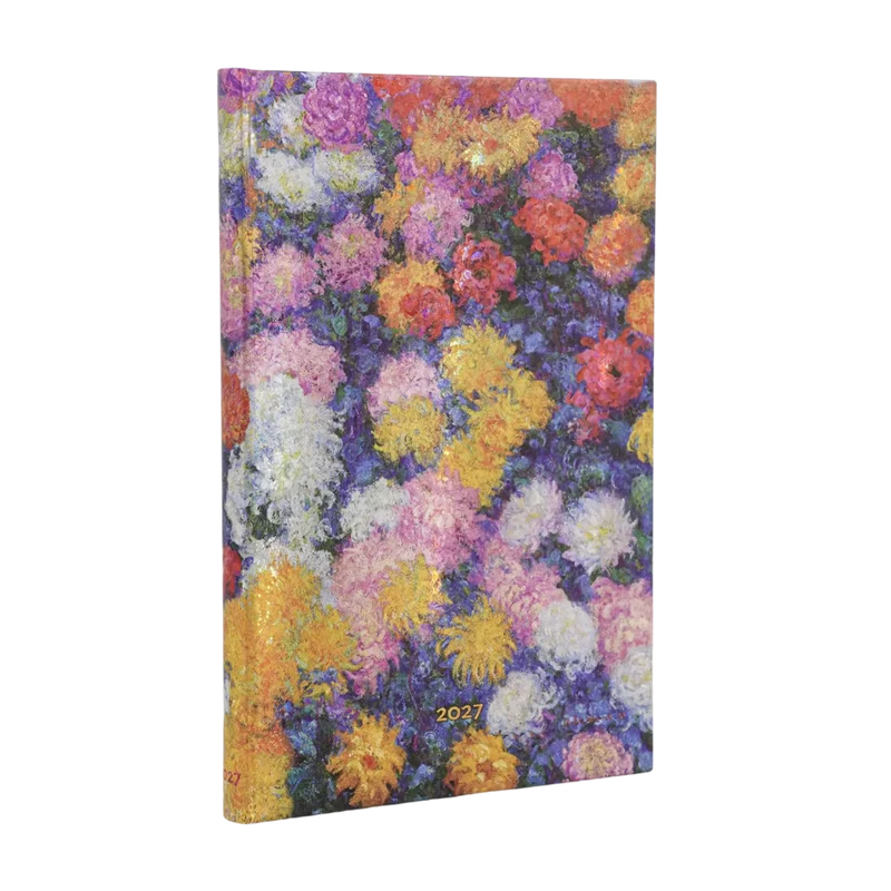 Agenda 2027 PAPERBLANKS Les Chrysanthèmes de Monet - 1 semaine sur 2 pages - Mini - Hardcover - Vertical - 176p