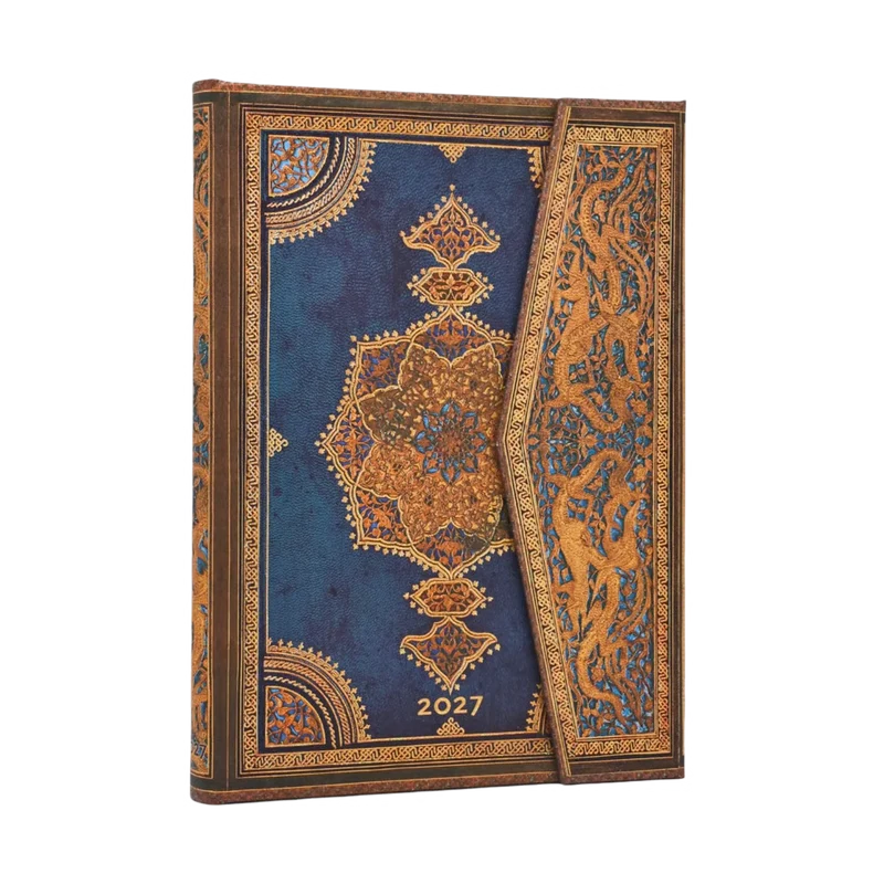 Agenda 2027 PAPERBLANKS Safavide Indigo - 1 semaine sur 2 pages - Midi - Hardcover - Horizontal - 176p