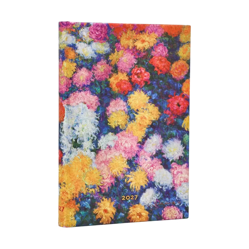 Agenda 2027 PAPERBLANKS Les Chrysanthèmes de Monet - 1 semaine sur 2 pages - Maxi - Hardcover - Horizontal - 176p