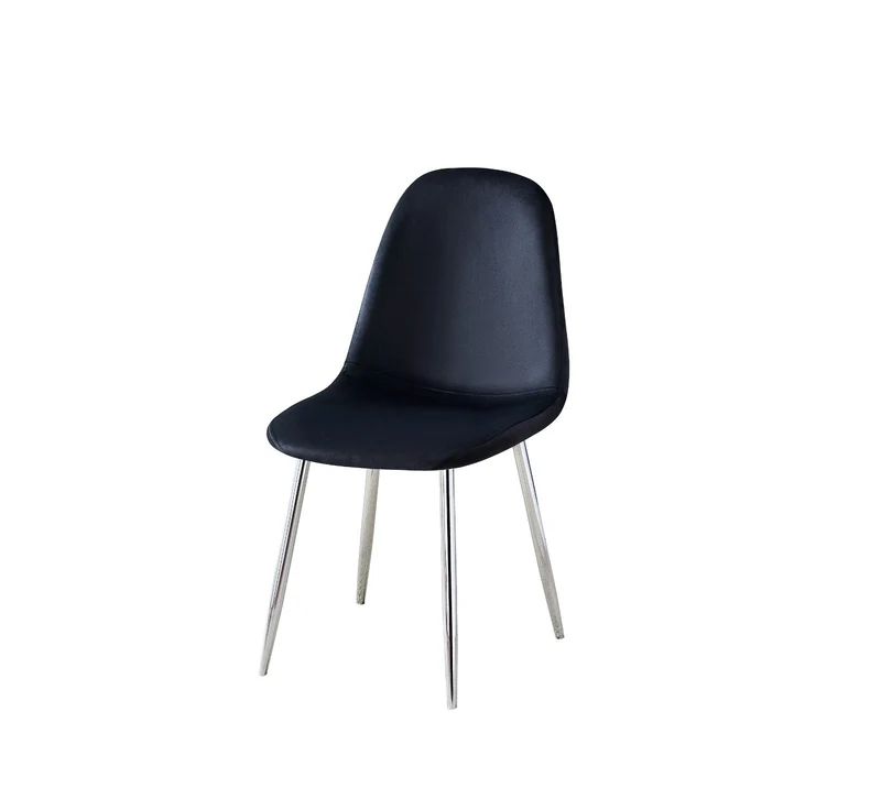 Chaise Scandinave noir pied chrome