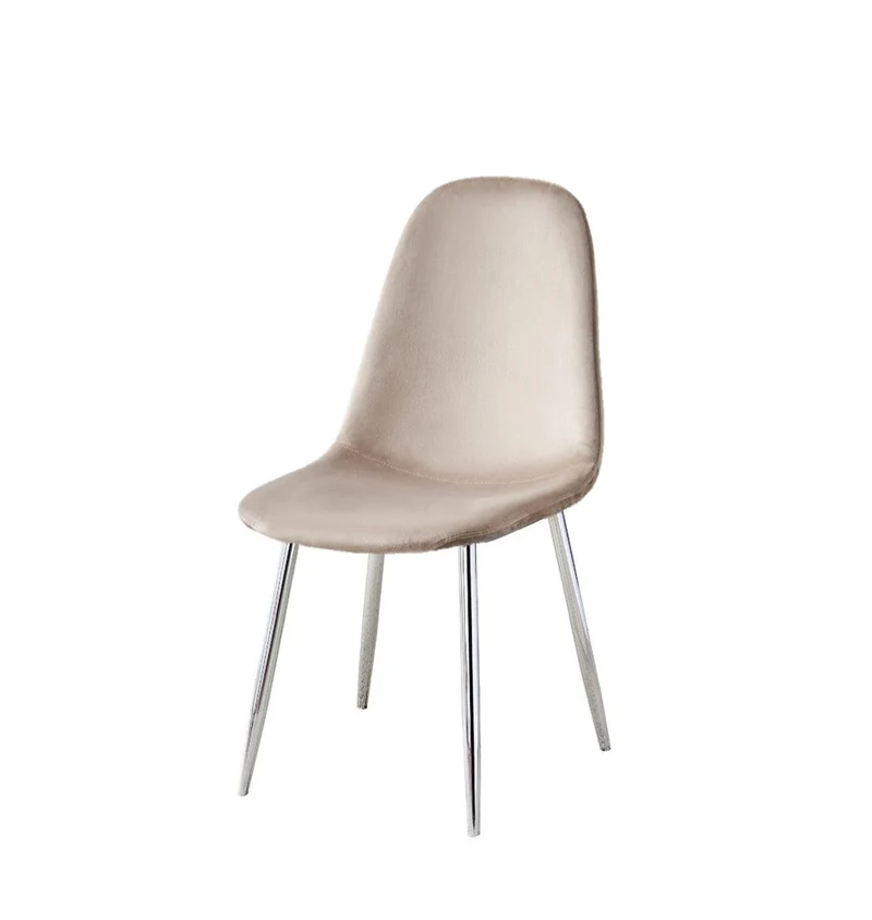 Chaise Scandinave taupe pied chrome