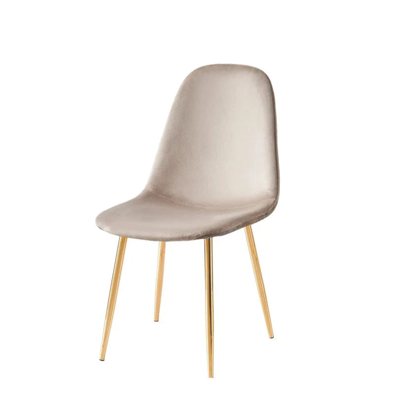 Chaise Scandinave taupe pied doré