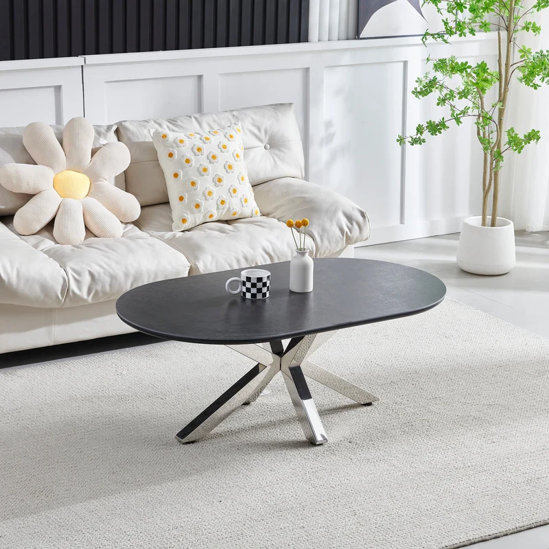 Table basse Ophélia céramique pied chrome 120cm