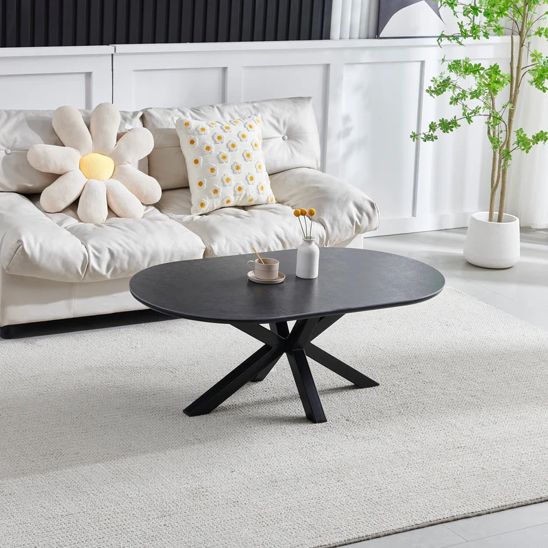 Table basse Ophélia céramique pied noir 120cm