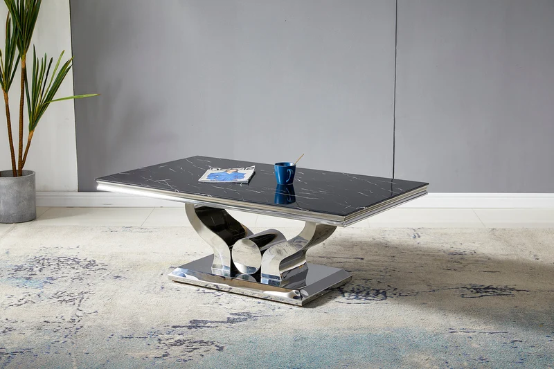 Table basse Trophée pied chrome 120cm