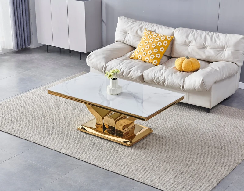 Table basse Trophée pied doré 120cm