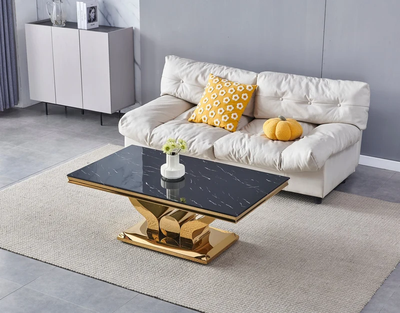 Table basse Trophée pied doré 120cm