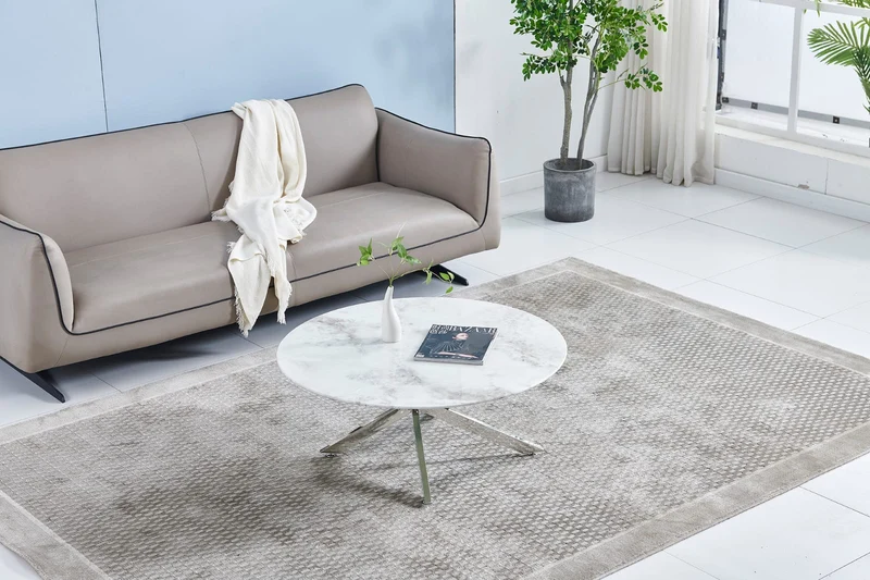 Table basse Olivia pied chrome ⌀ 90cm