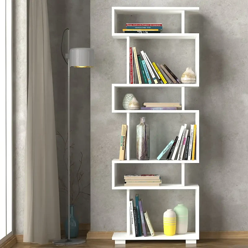 Bibliothèque Design Eleva Blanc - Étagère Murale Moderne & Rangement Livres
