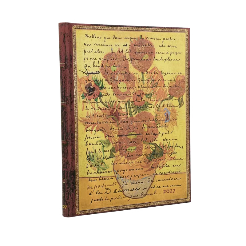Agenda 2027 PAPERBLANKS Van Gogh, Tournesols - 1 semaine sur 2 pages - Ultra - Hardcover - Vertical - 176p