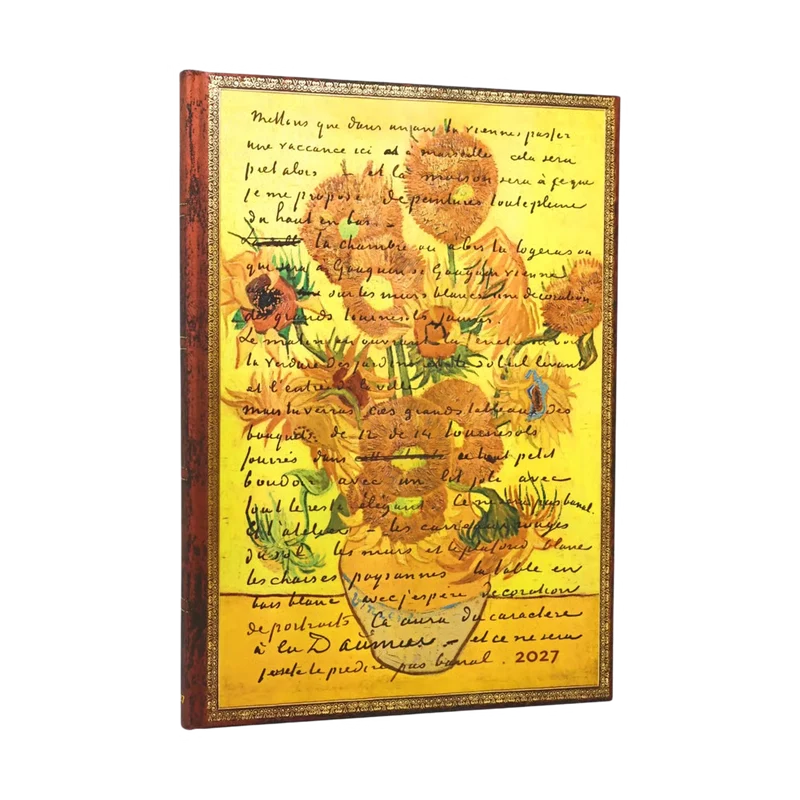 Agenda 2027 PAPERBLANKS Van Gogh, Tournesols - 1 semaine sur 2 pages - Grand - Hardcover - Vertical - 176p