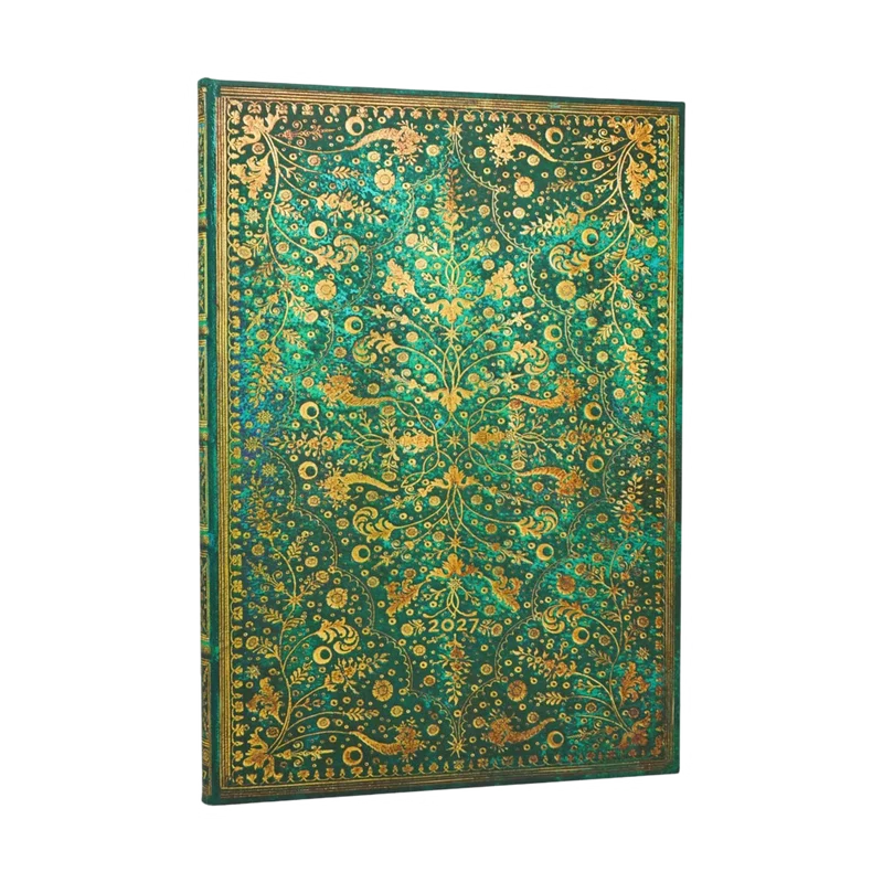 Agenda 2027 PAPERBLANKS Fleur d’Émeraude - 1 semaine sur 2 pages - Grand - Hardcover - Vertical - 176p