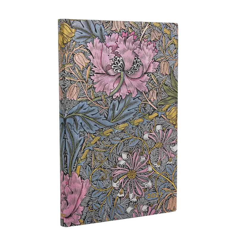 Agenda 2027 PAPERBLANKS Morris Chèvrefeuille Rose - 1 jour par page - Mini - Hardcover - 432p