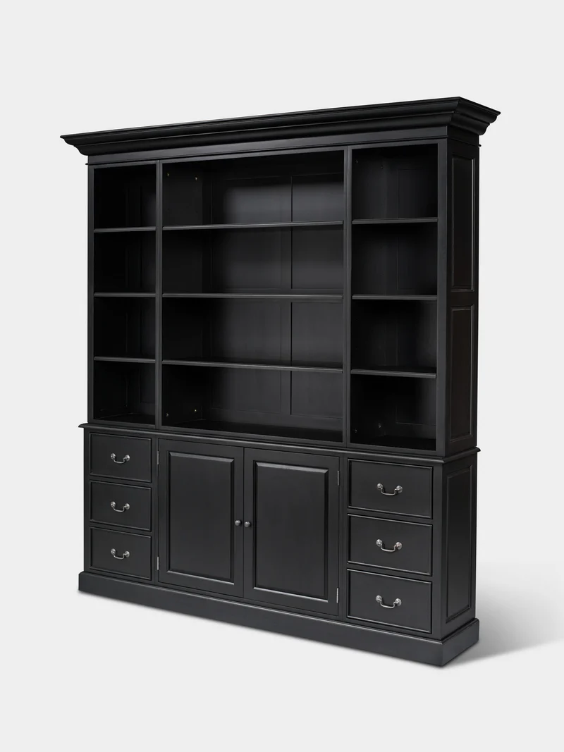 Boekenkast Open 220cm Zwart