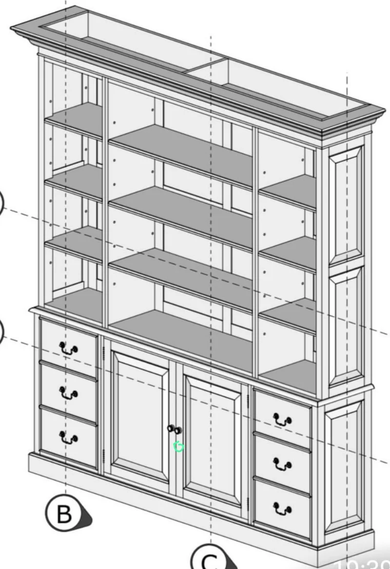 Wandkast 220cm open
