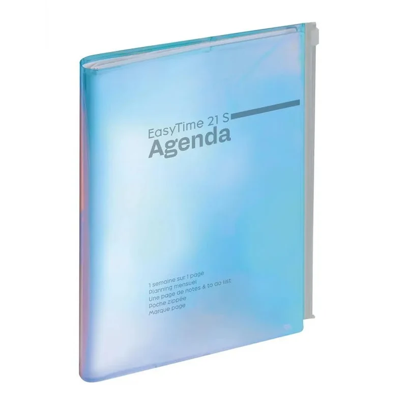 Agenda 2027 EXACOMPTA EasyTime 21S - 15 x 21 cm - 1 semaine + notes - Orientation horizontale - Iris iridescent