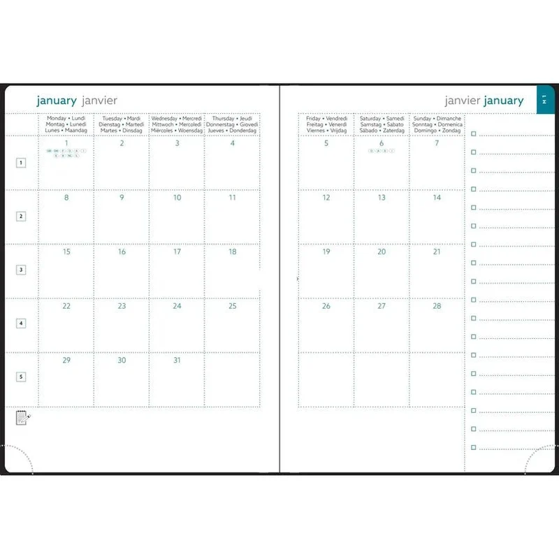 Agenda 2027 EXACOMPTA EasyDay 21 - 15 x 21 cm - 1 jour par page - Orientation horizontale - Winner noir