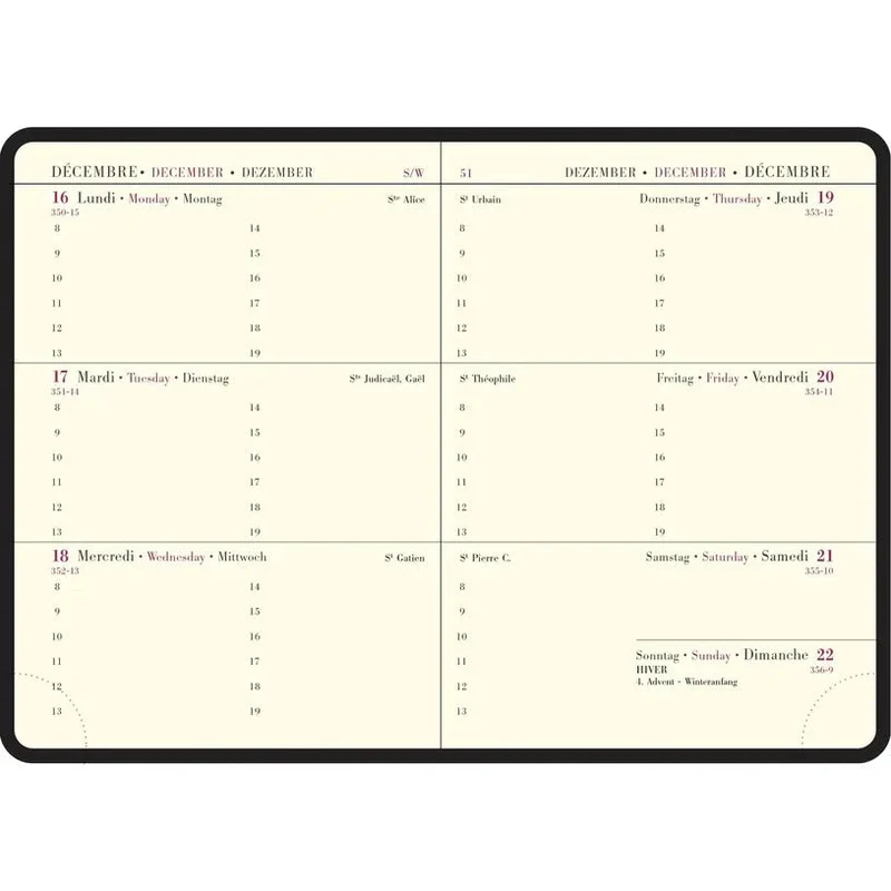 Agenda 2027 EXACOMPTA Semaine Planifiée 13 - 9 x 13 cm - 1 semaine sur 2 pages - Orientation horizontale - Volga bleu canard