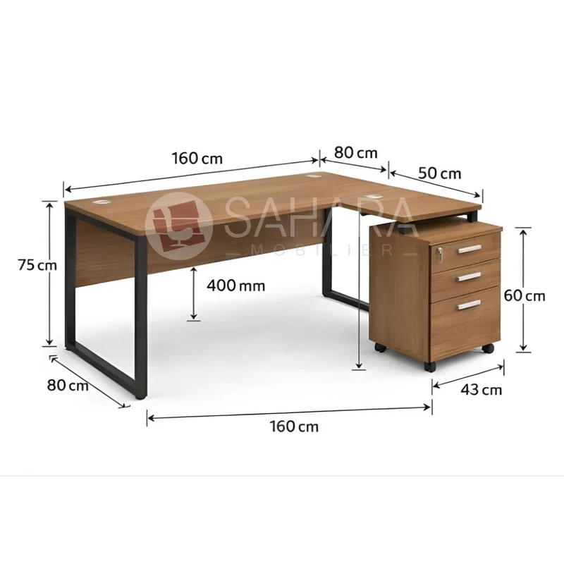 Bureau semi-métallique Réf C0828
