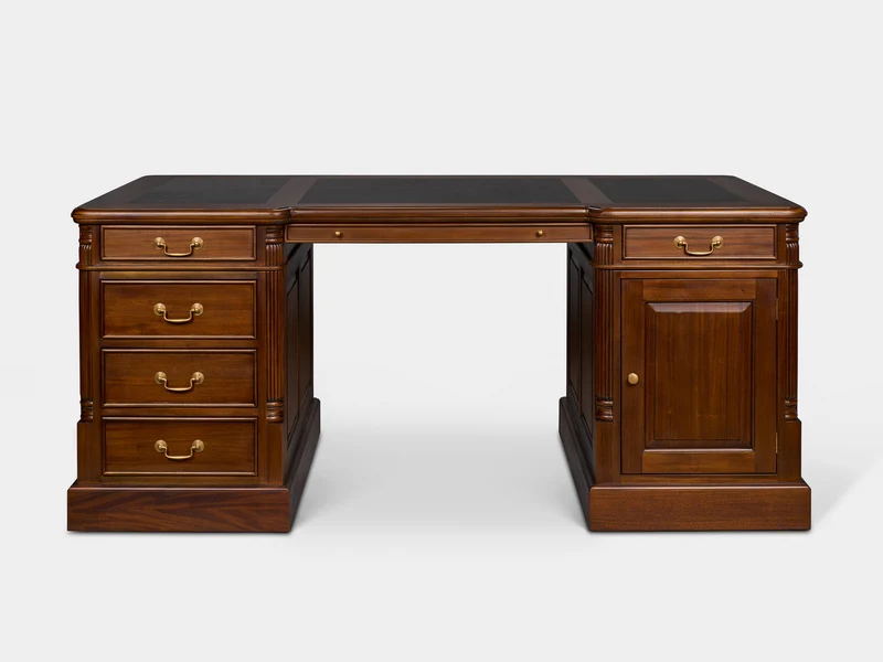 Pillar 180x90 Amber, klassiek Engels bureau, massief mahoniehout