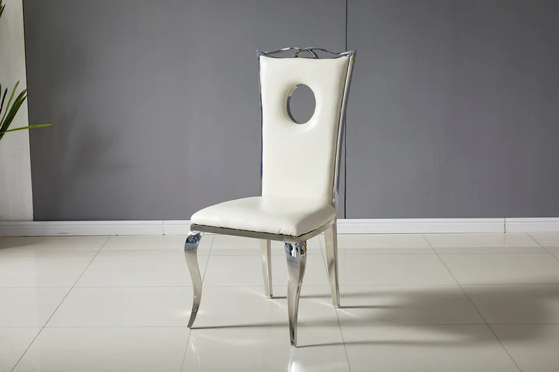 Chaise Royal blanc pied chrome