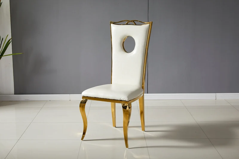 Chaise Royal blanc pied doré