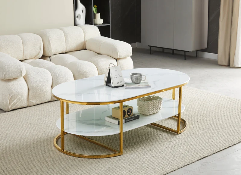 Table basse Leila doré 130cm