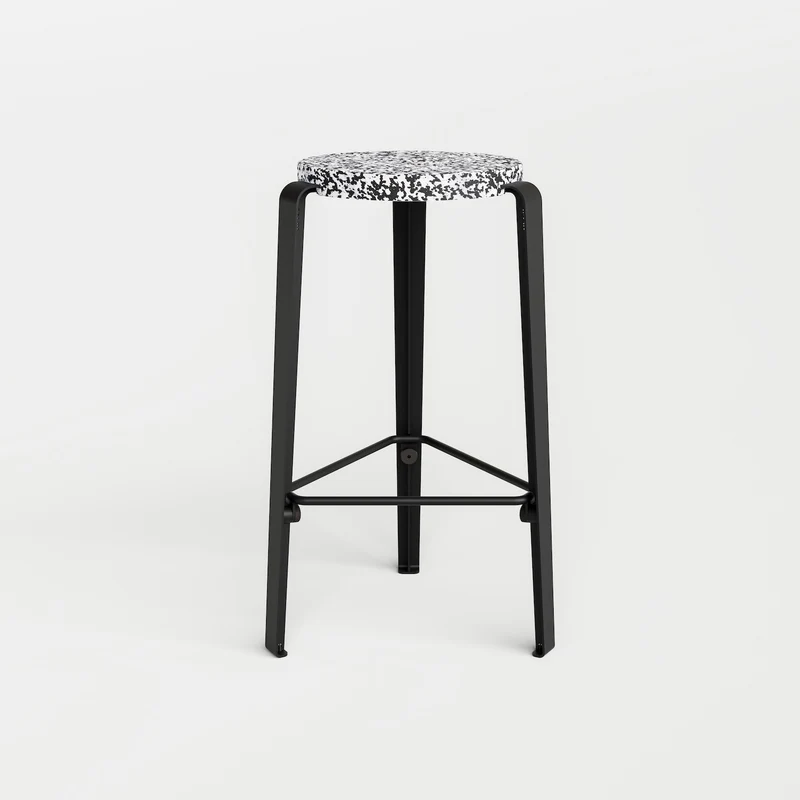 Tabouret de bar LOU - plastique recyclé Macchiato