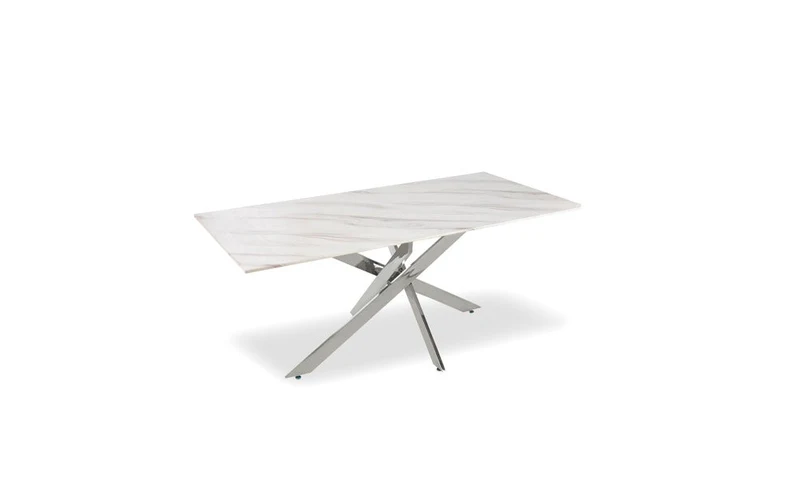 Table à manger Olivia pied chrome 150cm