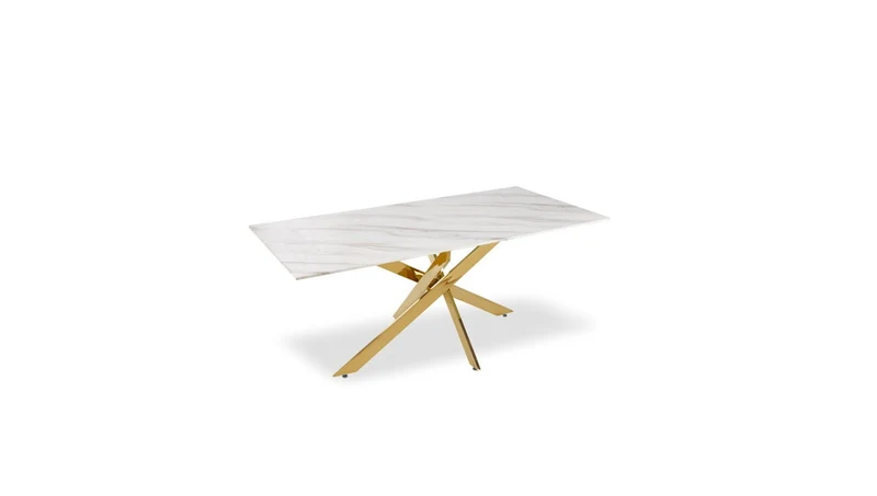 Table à manger Olivia pied doré 150cm