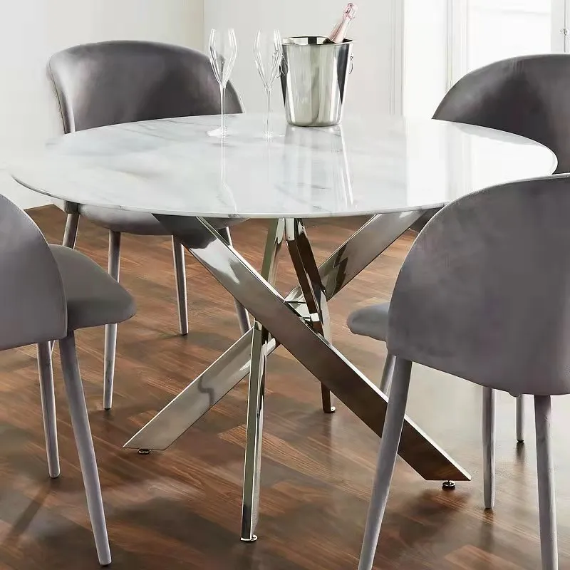 Table à manger Olivia ronde pied chrome