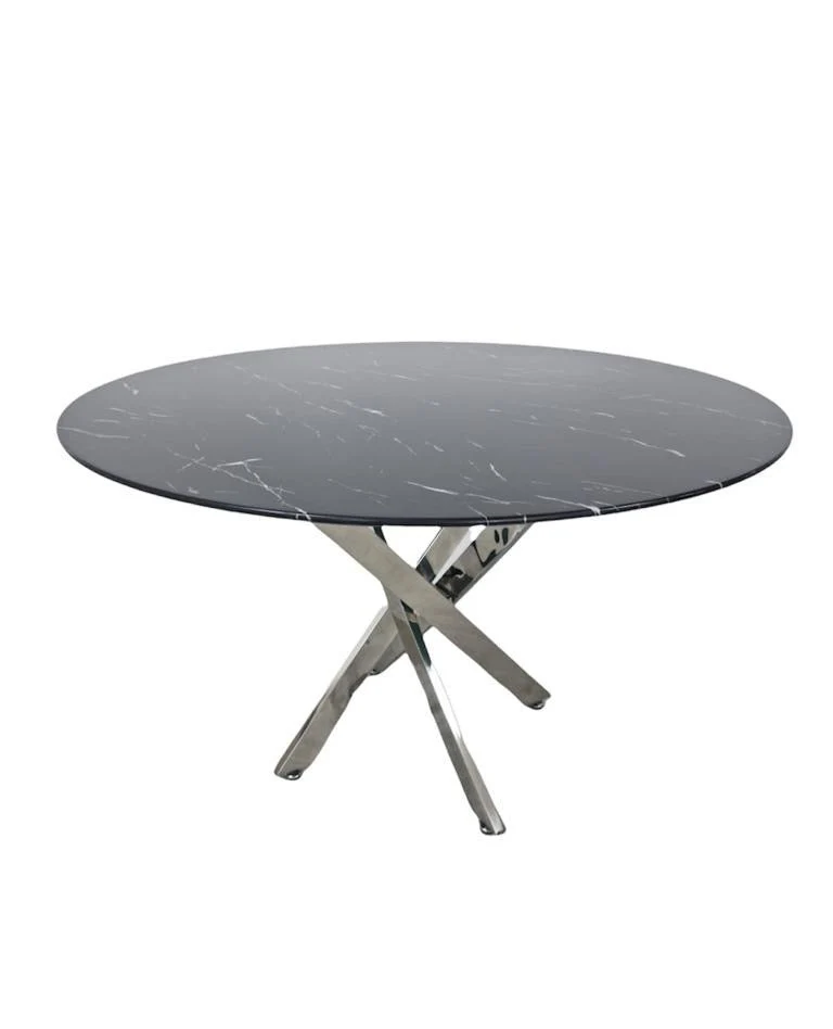 Table à manger Olivia ronde pied chrome