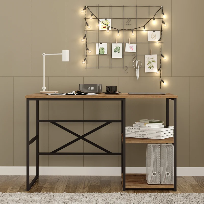 Bureau bois et métal AUSTIN 120 cm – style industriel moderne