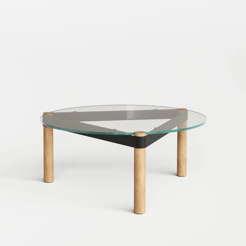 Table basse ronde DISC Ø 80cm - verre transparent