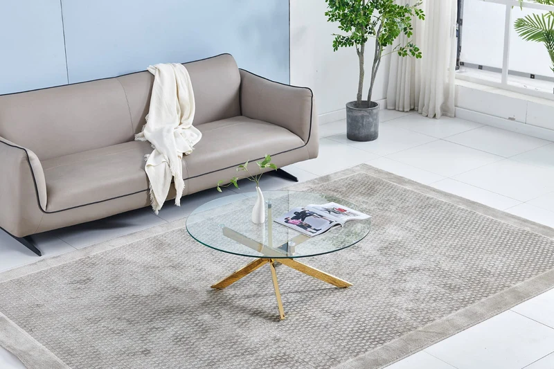 Table basse Olivia pied doré ⌀ 90cm