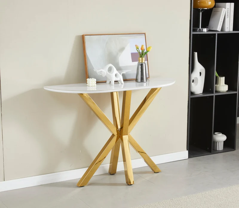 Console Ophélia céramique doré 120cm