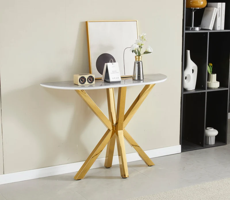 Console Ophélia céramique doré 120cm