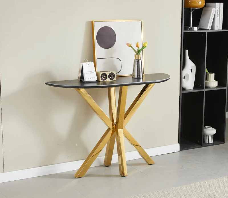 Console Ophélia céramique doré 120cm