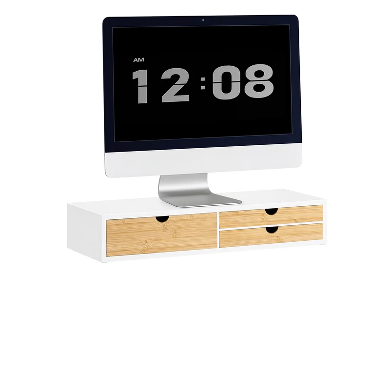 SoBuy BBF11-WN Réhausseur d'écran Support de moniteur écran ergonomique Support