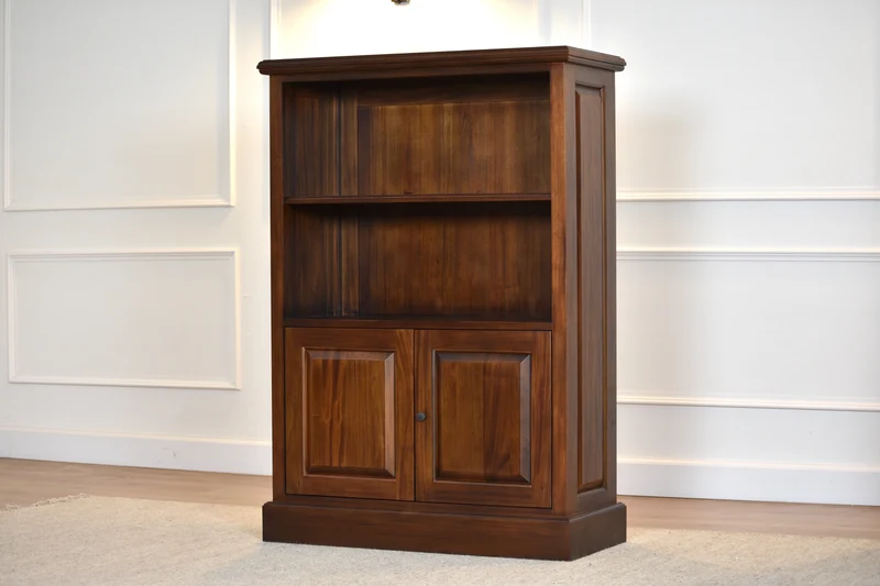 Kleine boekenkast Open Walnoot Messing grepen