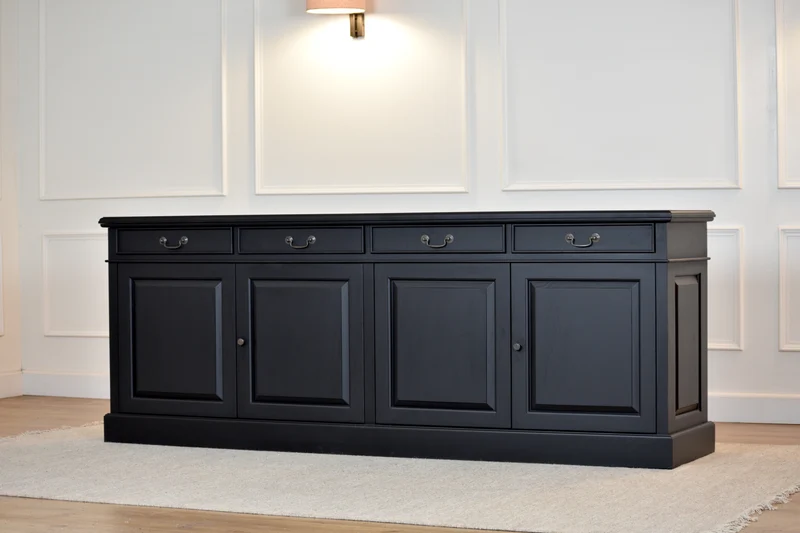 Dressoir breed Zwart Messing grepen