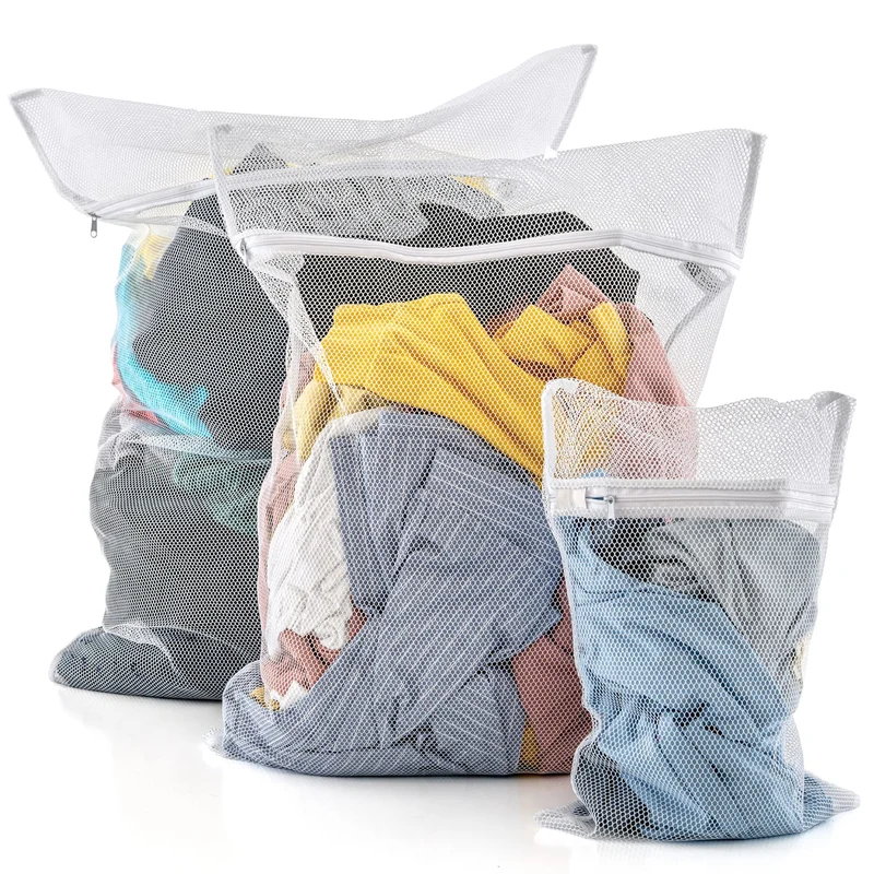 art moon Trio - Lot de 3 Sacs Filets à Linge en Tissu pour la Lessive, Trois Tailles: 25x40cm, 50x70cm, 60x90cm