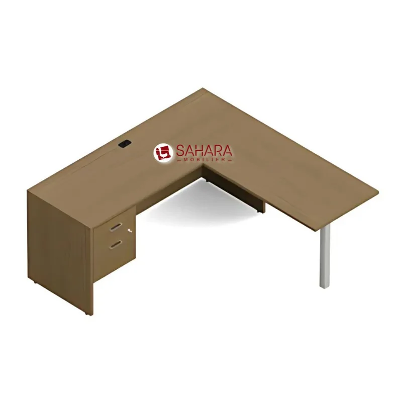 Bureau compact plateau droit avec retour Réf B4337