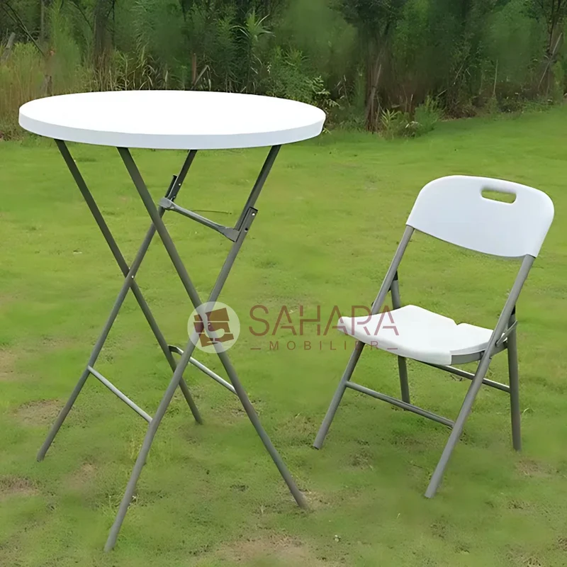Table haute ronde en plastique HDPE Réf B4651